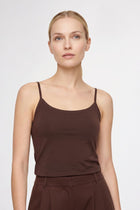Basic brown top with spaghetti straps