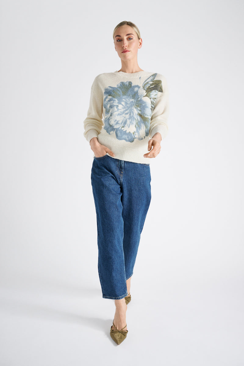 Wide high-waisted ankle length denim 