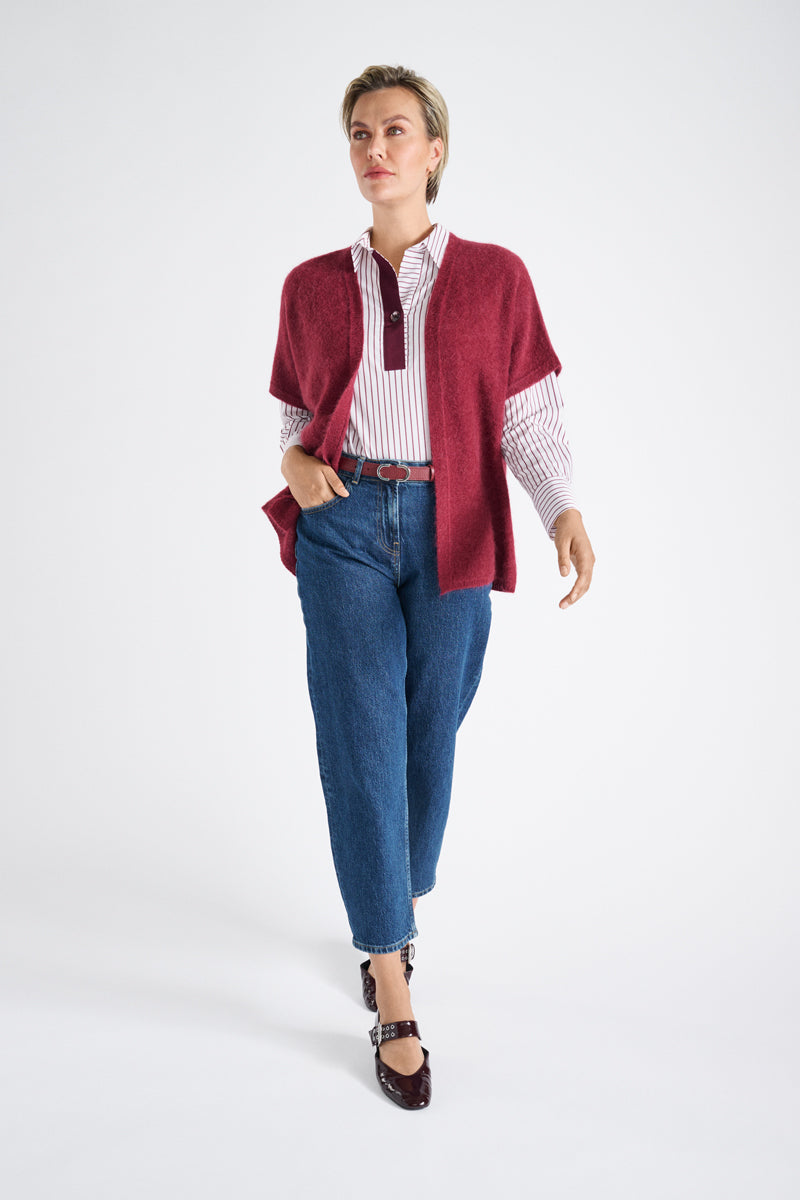 Wide high-waisted ankle length denim 