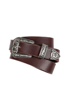 Bruine cowboy riem met zilveren gesp