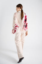 Silk flower printed scarf
