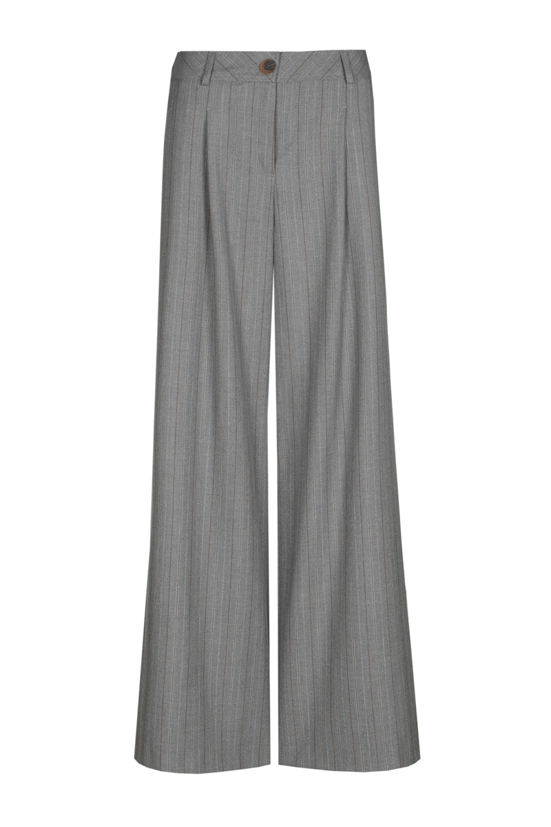 Long and wide striped grey pants 