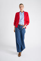 Buttonless scarf collar cardigan 