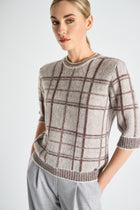 Alpaca trui met ruitenpatroon