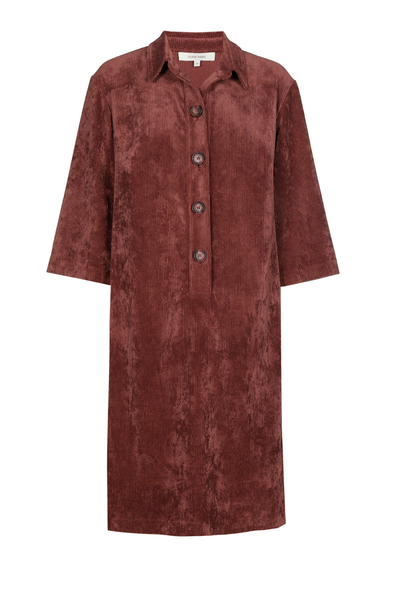 Straight shirt dress in velour