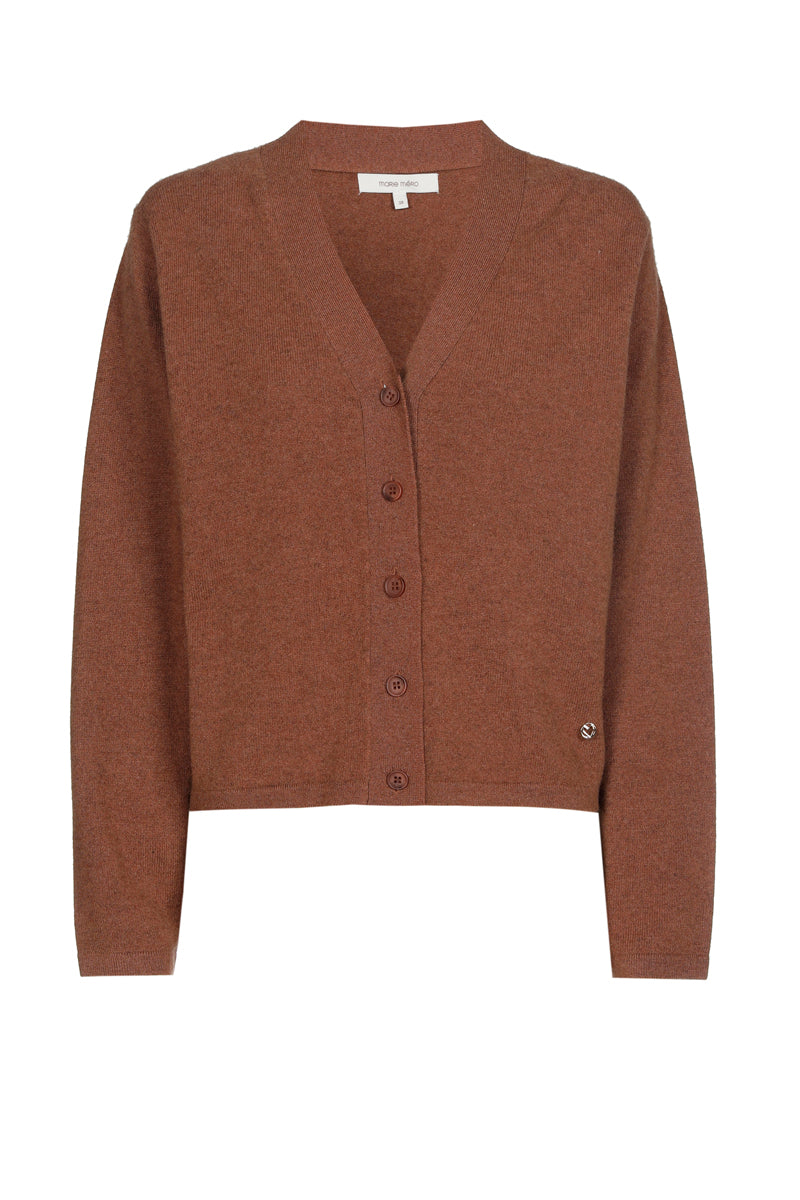 Cognac V-neck cardigan 
