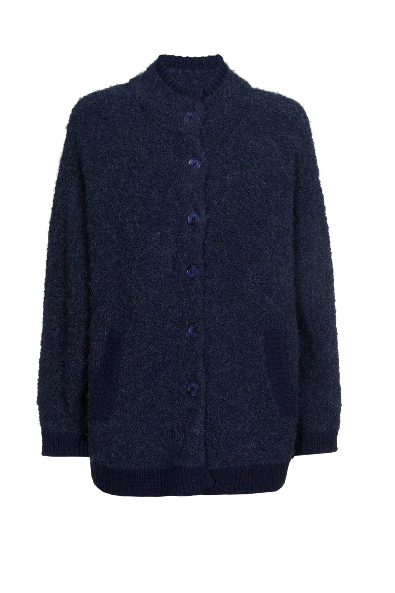Denim college cape-cardigan