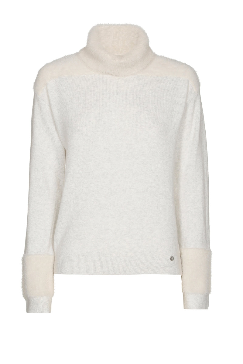 Pull en laine avec détails velus