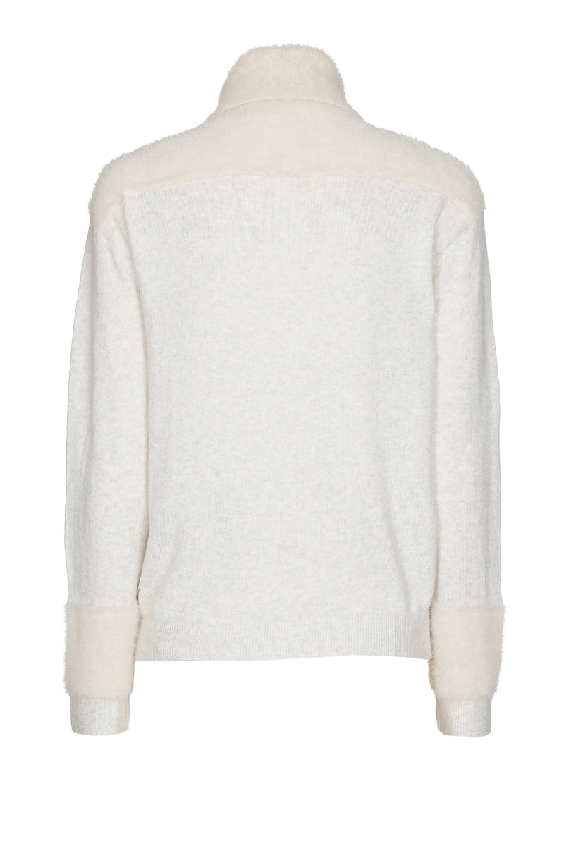 Pull en laine avec détails velus