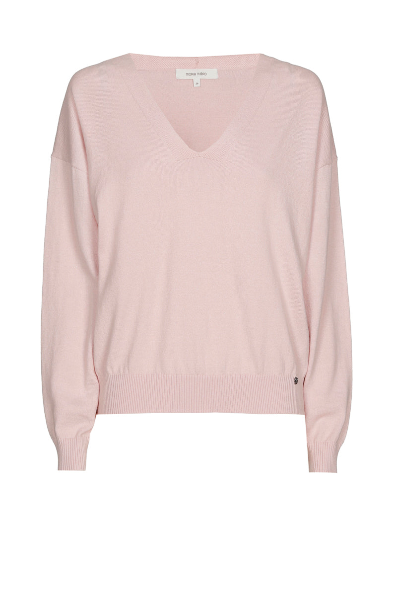 Pull boxy col V en cachemire-coton