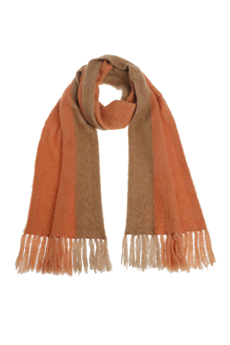 Brushed alpaca oranje bicolor sjaal