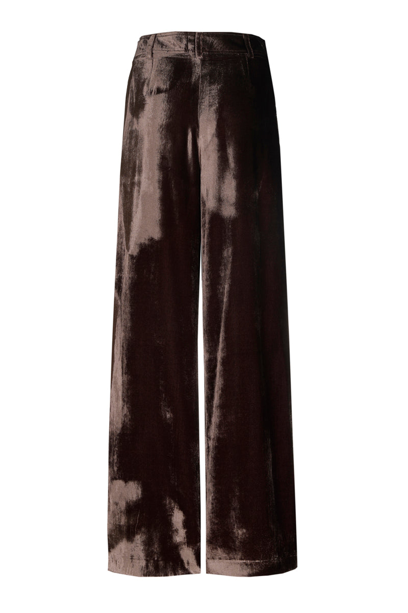 Wijde bruine velvet broek
