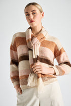 Pull rayé laine à col rond