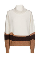 Ecru rollneck with wavy print