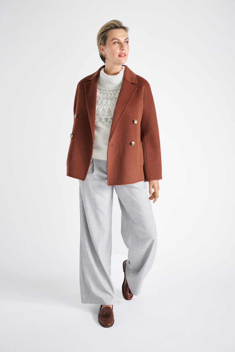 Manteau court marron foncé