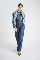 Rechte denim lange broek met zakken