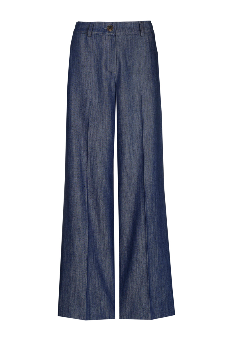 Rechte denim lange broek met zakken