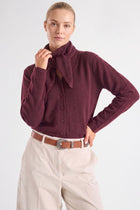 Bordeaux V-hals cardigan