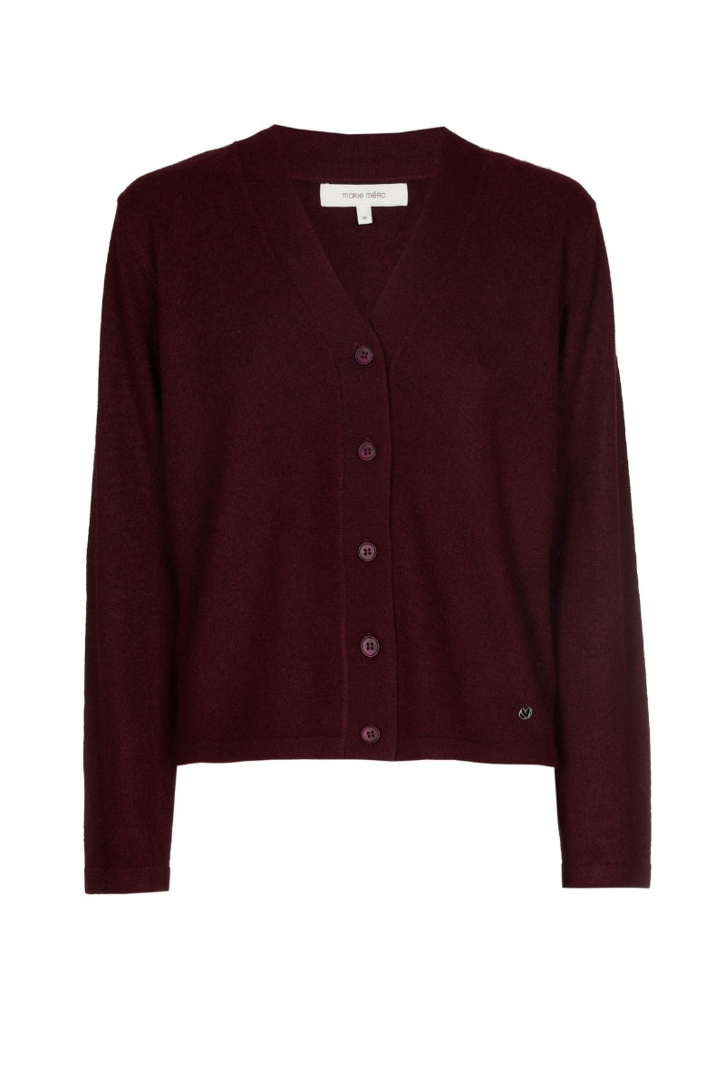 Red V-neck cardigan 