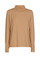 Sous-pull camel met gefronste mouw