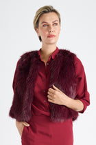 Bordeaux fake fur bodywarmer