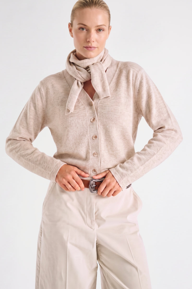 Sand V-neck cardigan 