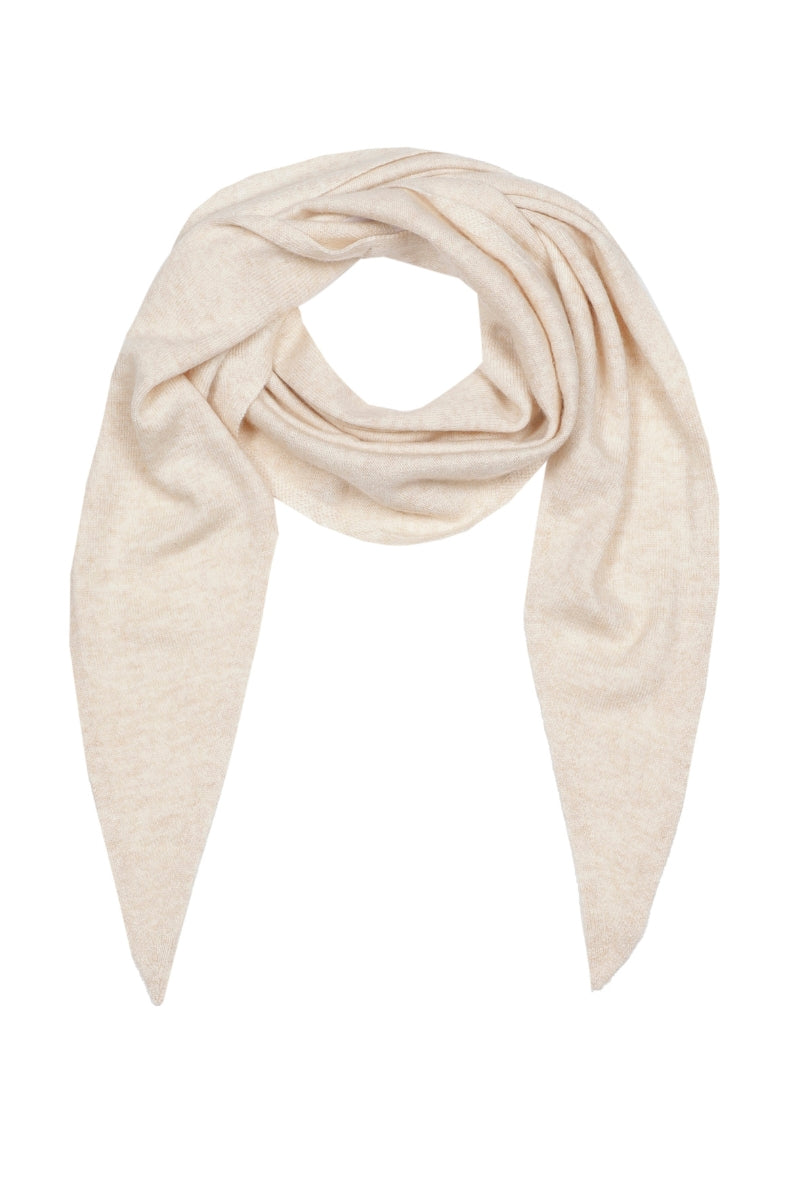 Echarpe triangle laine-cachemire sable