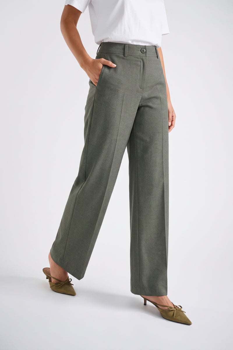 Rechte lange kaki broek