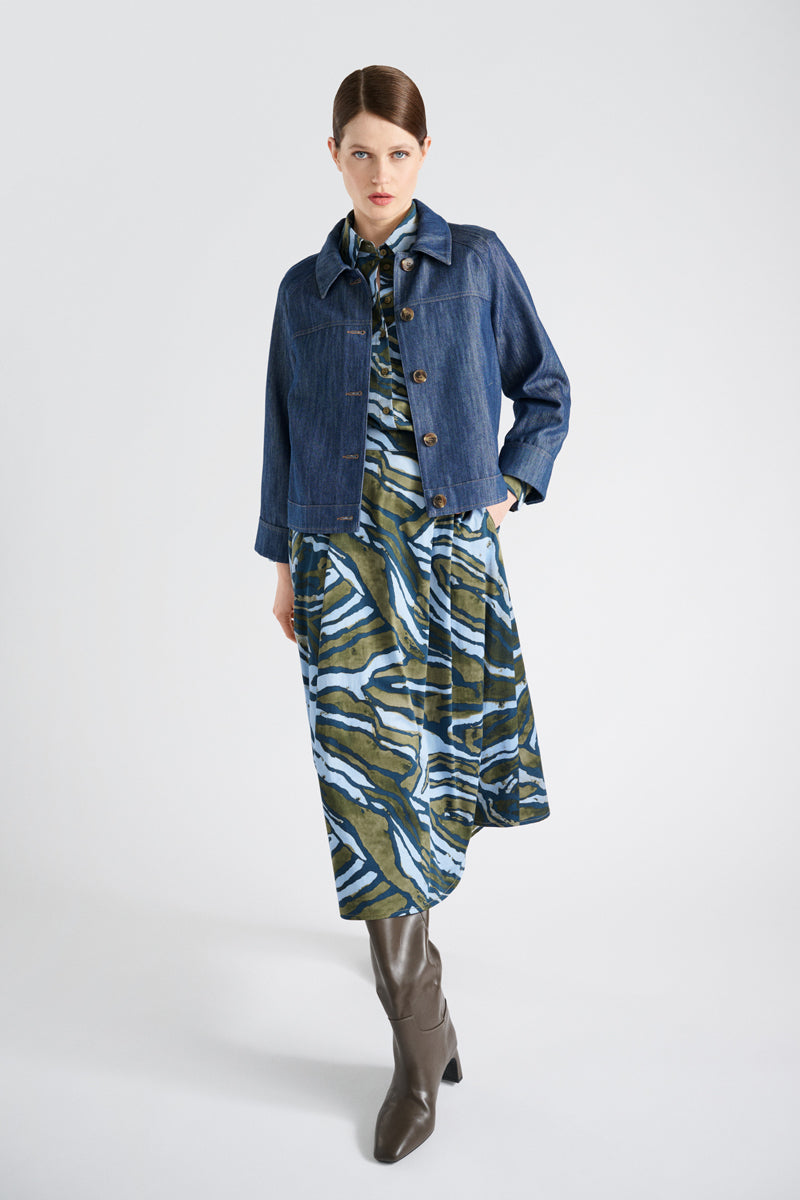 Veste-chemisier en denim droite