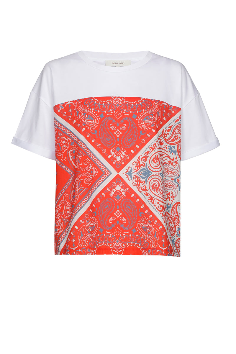 T-shirt boxy avec imprimé bandana