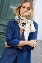 Triangular wool-cashmere blend scarf