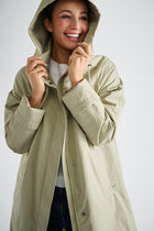 Kaki parka met kap