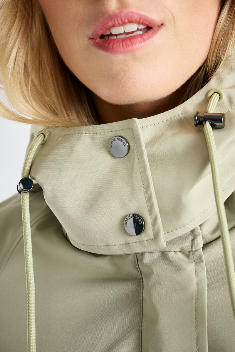Kaki parka met kap