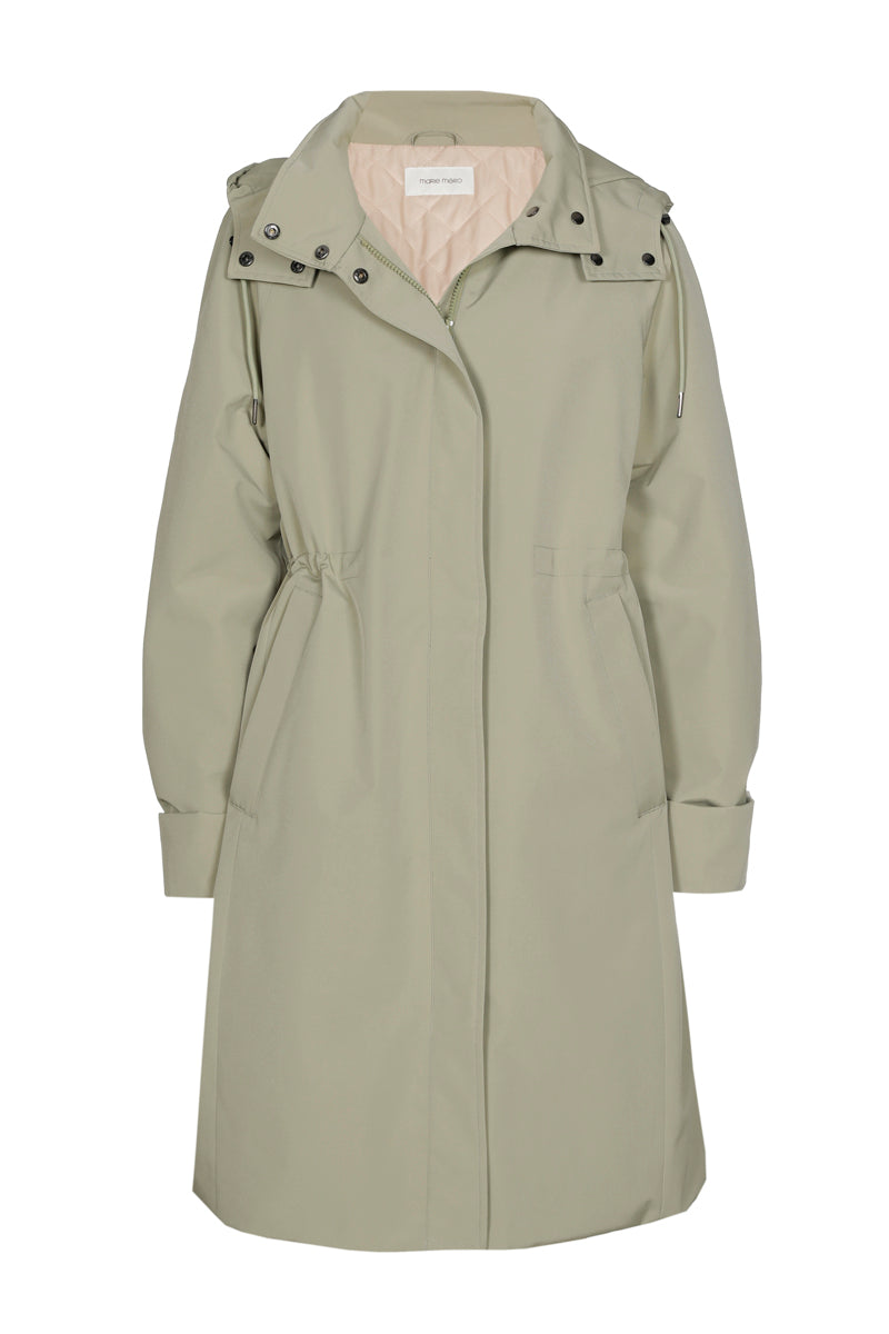 Kaki parka met kap
