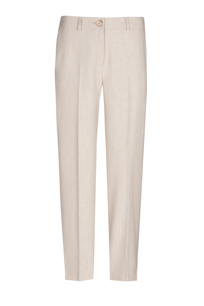 7/8 broek in beige en elastiek achteraan de taille