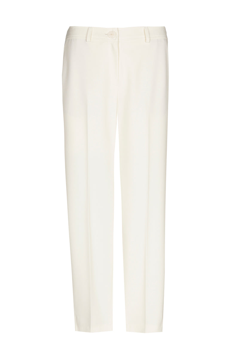 Pantalon 7/8 en blanc cassé avec élastique à l’arrière de la taille