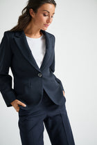 Blazer bleu foncé ajusté pour toutes les occasions