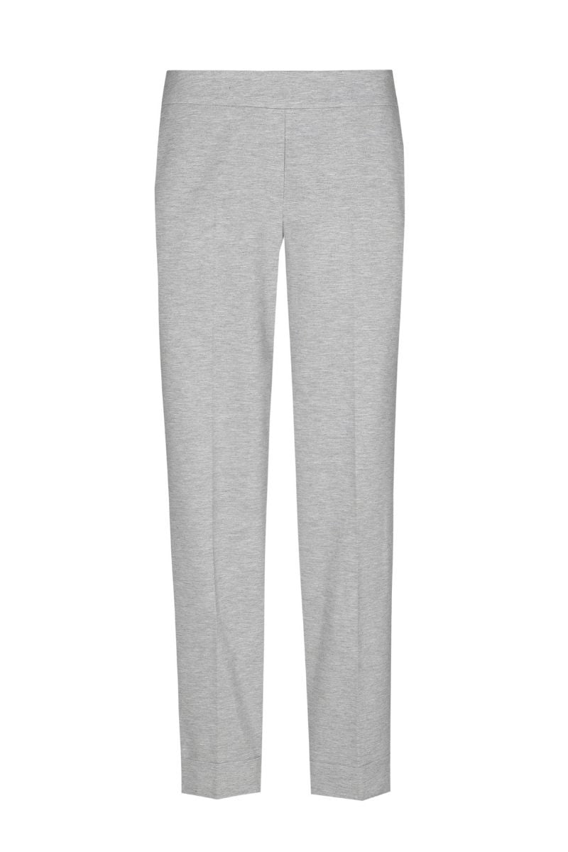 Pantalon 7/8 en gris en jersey doux avec ceinture élastiquée