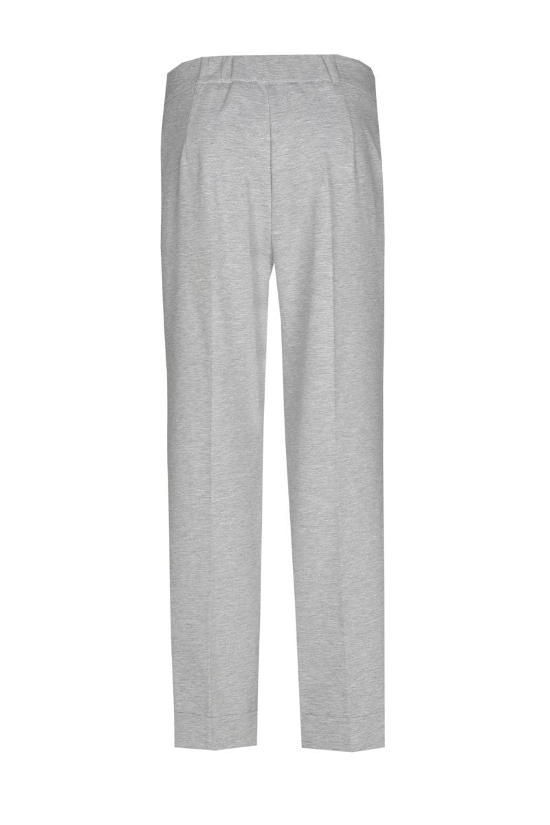 Pantalon 7/8 en gris en jersey doux avec ceinture élastiquée
