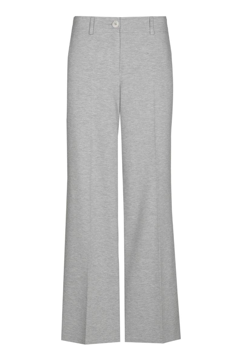Wide-leg trousers in grey in soft jersey fabric with button fastening
