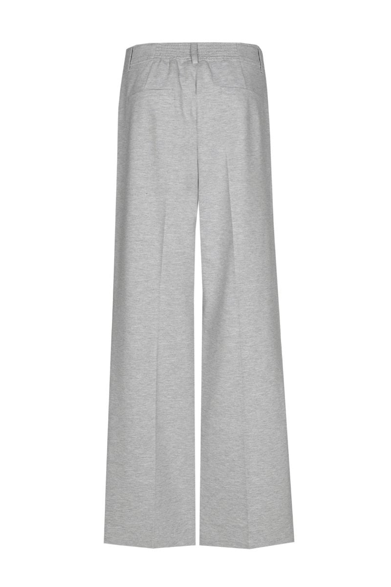 Wide-leg trousers in grey in soft jersey fabric with button fastening