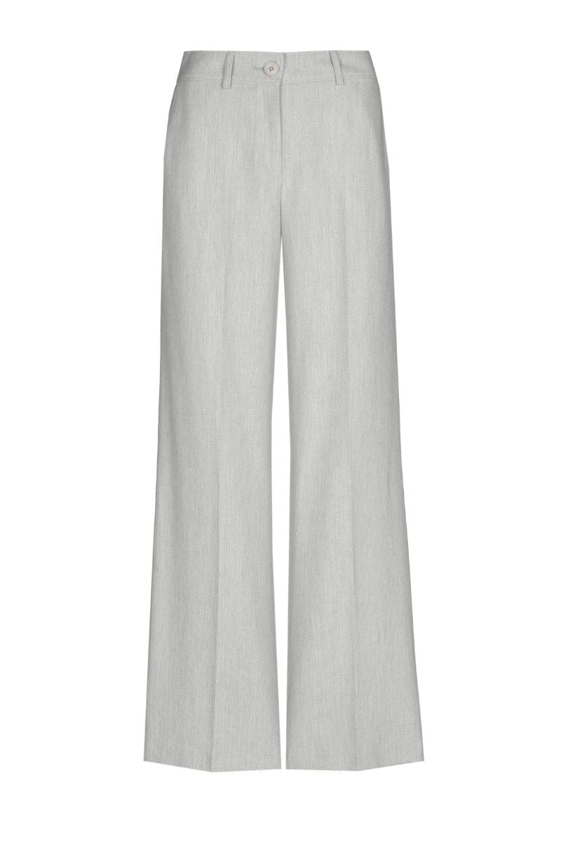 Wide-leg trousers in grey soft wool quality with button fastening