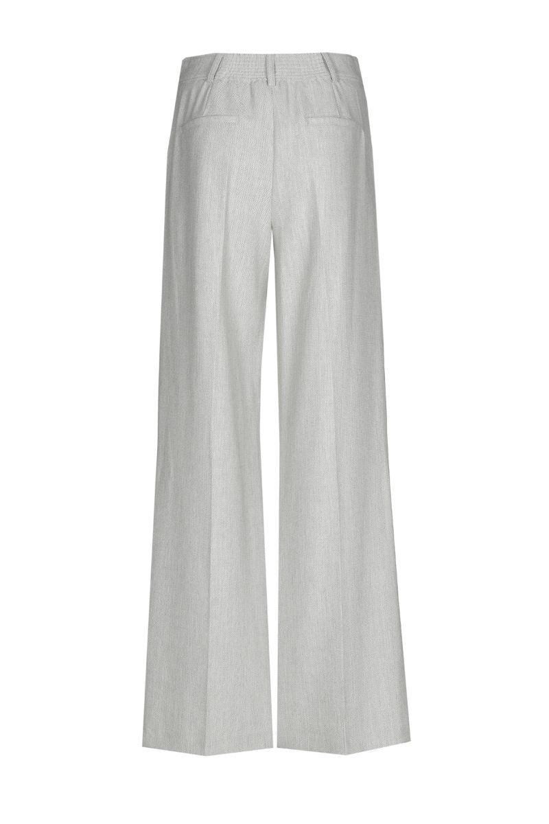 Wide-leg trousers in grey soft wool quality with button fastening
