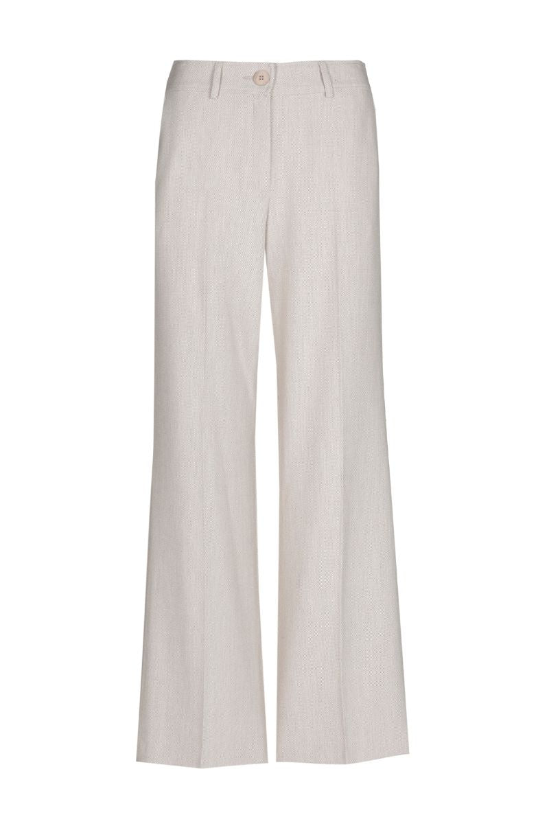 Wide-leg trousers in beige in soft wool quality with button fastening
