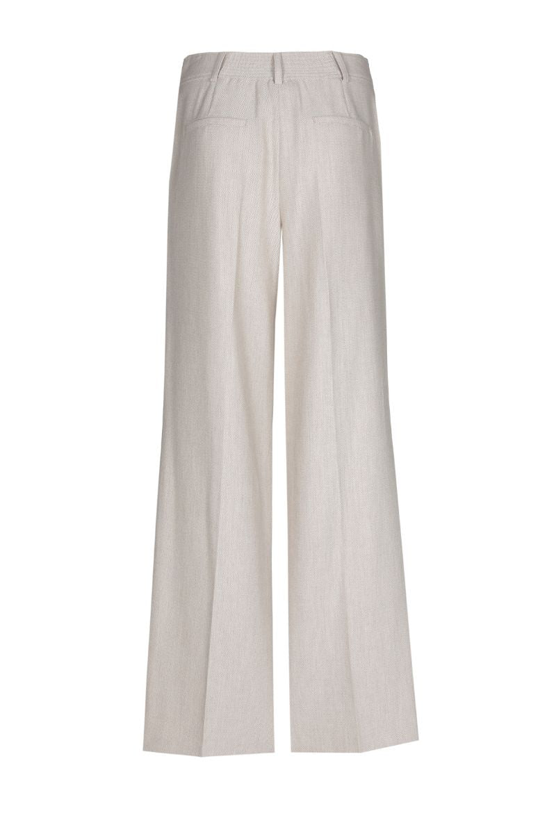 Wide-leg trousers in beige in soft wool quality with button fastening